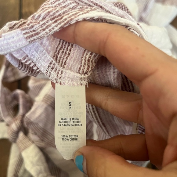 Aerie purple plaid overalls small - Picture 4 of 4